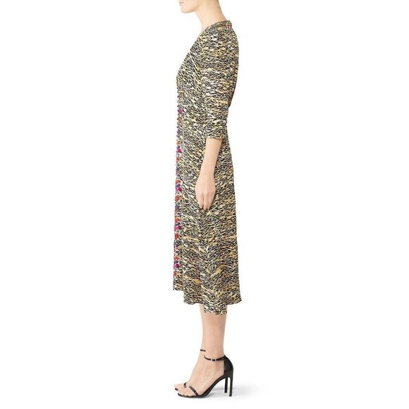 SALONI Tiger Print Silk Midi Dress $695 - Picture 3 of 15